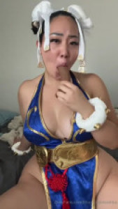 ThiccAsianBaddie Rides A Dildo As Chun Li