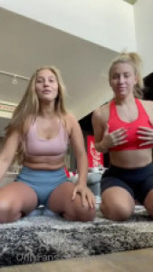GenieExum And Emilyk8z's Naked Yoga Stretching