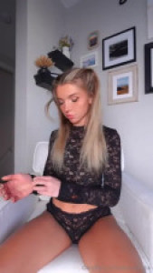 Petite Bougie_bb Takes Off Her Lace Outfit And Fingers Herself