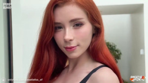 Passionate Sex and Deep Blowjob with a Redhead Beauty in Black - Sweetie Fox