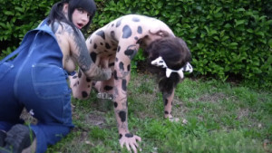 TriplexCeleste Milks Her Man In Cow Costume