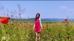 A Slender Beauty Masturbates In A Poppy Field