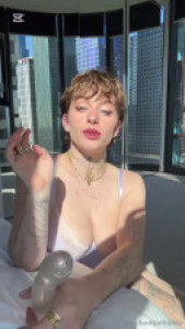BadGalHailey.Free Teases And Sucks Her Glass Dildo
