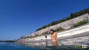 Charming Pela G Goes Nude Swimming At A Public Beach