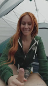 Catziilla Gives A Blowjob In The Tent During Camping