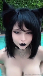Catgirl Pinkchyu Flaunts Her Big Tits In The Pool