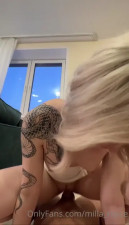 Milla Snake Rides A Dick And Gets Cum In Her Mouth