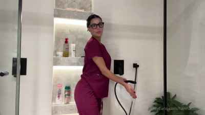 Hanna Miller Showers In Fake Cum In Her Hot Nurse Roleplay