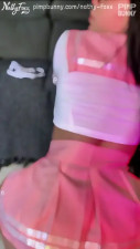 Schoolgirl Nathy Gets Her Big Ass Stretched With A Glass Plug And Anal Beads