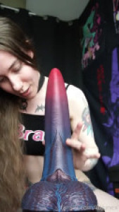 Lilijunex Bounces On Her Enormous Dildo