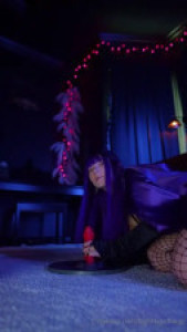 BigTittyGothEgg Rides Her Dildo As Raven