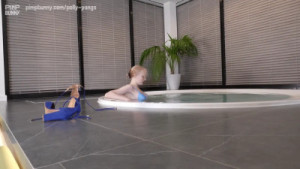 Youthful Blonde Stretched By Huge Dick In The Pool