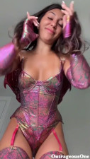 OutrageousOne Fucks Her Creamy Dragon Dildo