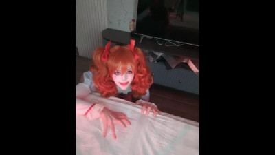 Youraldora In Pennywise Makeup Rides A BWC Dildo