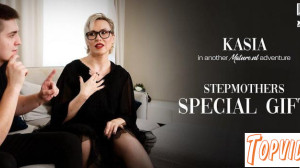 Kasia - Hot blonde Czech nympho MILF Kasia has a very hardcore gift for her strapping stepson