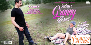 Hanna D  - 73 year old grandma Hanna D  seduced a younger stranger to fuck her in an open field