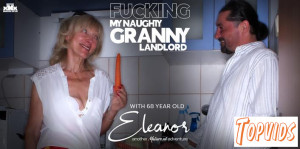 Eleanor - Lucky to fuck my skinny 68 year old granny landlord Eleanor in her house when her husband just left