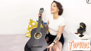 Lena - Lena takes a guitar lesson    but not only that!