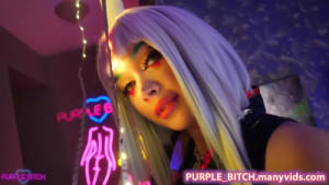 Purple Bitch Double Penetrates In Lucy Cosplay
