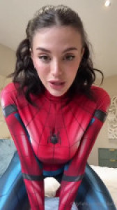 Spidergirl Emily Black Sucks And Rides Her Dildo