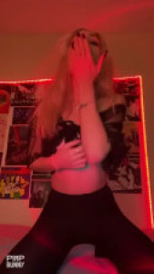 Emily Blonde Undresses And Caresses Her Pussy With Her Fingers