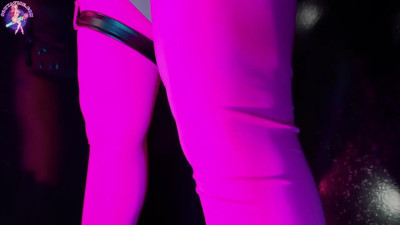 Sonya Vibe As A Pink Guard Uses Two Dildos