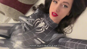Hellomoonli Gets Plowed In Black Spidey Suit