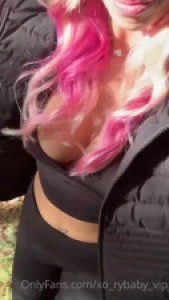 Ry Baby Masturbates Her Pussy In The Woods