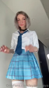 Schoolgirl Leya Gornaya Fingers Her Wet Pussy