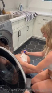 Mollymccall18 And Autumn Ren Satisfies Each Other In The Laundry Room