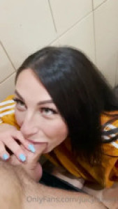Juicy.Alison Gives Head In A Public Restroom