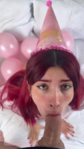 Birthday Girl FiammiSxagain Shows Off Her Oral Skills