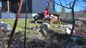 Lovelykk Fingers Her Ass On A Public Bench