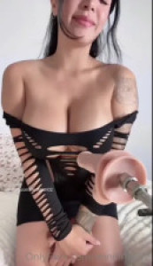 Minitinah Enjoys Her Fuck Machine