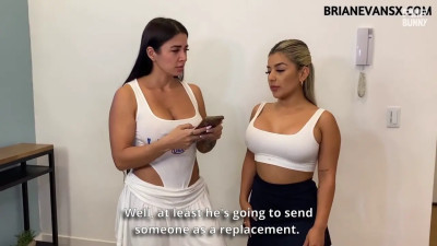 A Hot Latin MILF And A Busty Blonde Have A Threesome With The Yoga Instructor