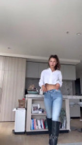 Gracewearslace Strips And Fingers Her Pussy