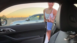 Violet Moore Sucking Her BF In A Parked Car