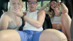 Bryce Adams And Her Friend Blow A Cock In The Backseat